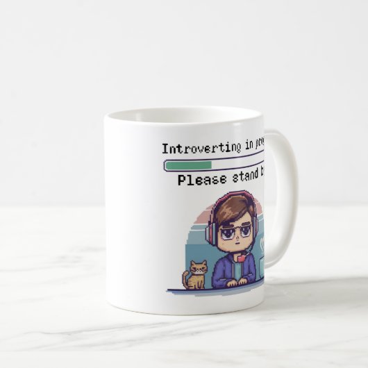 Vorstellung in Progress - Funny Retro Pixel Kaffeetasse (VorderseiteRechts)