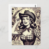 Vorstellung von Retro Country Girl Postkarte (Vorne/Hinten)