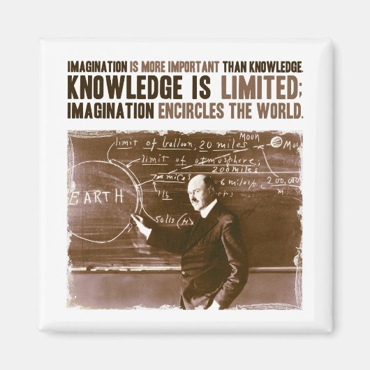 Vorstellungskraft ist wichtiger als Wissen Magnet (Vorne)