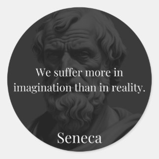 Vorstellungskraft und Leiden: Seneca über Wahrnehm Runder Aufkleber