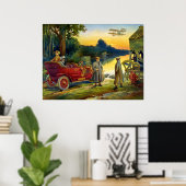 Vortage des Automobils - Vintag 1910 Poster (Heimbüro)