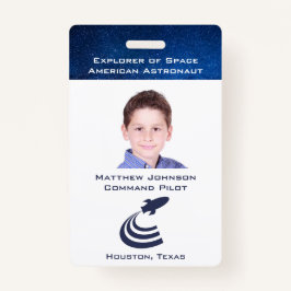 Vortäuschen Astronauten Abzeichen für Kinder Perso Ausweis