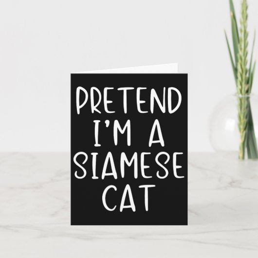Vortäuschen der siamesischen Katze Kostüm Hallowee Karte (Vorderseite)