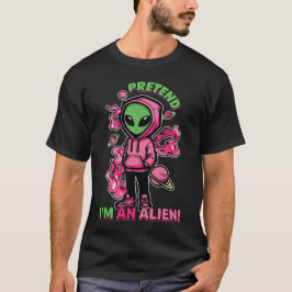 Vortäuschen im Alien-Kostüm Halloween Funny T-Shirt