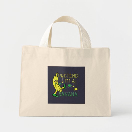 Vortäuschen im Banana-Funny-Halloween-Kostüm Mini Stoffbeutel (Vorne)