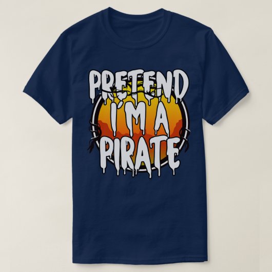 Vortäuschen im Piraten Halloween Paare Kostümsaal T-Shirt (Design vorne)