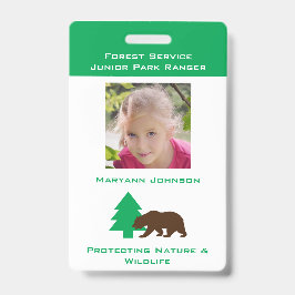 Vortäuschen Park Ranger Abzeichen für Kinder Perso Ausweis