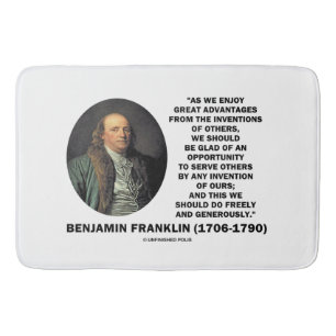 Vorteils-Erfindungs-Zitat Benjamin Franklins Badematte
