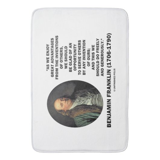 Vorteils-Erfindungs-Zitat Benjamin Franklins Badematte (Vorderseite Vertikal)