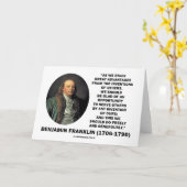 Vorteils-Erfindungs-Zitat Benjamin Franklins Karte (Gelbe Blume)