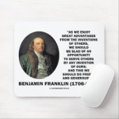 Vorteils-Erfindungs-Zitat Benjamin Franklins Mousepad (Mit Mouse)