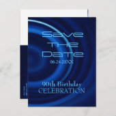 Vortex 90. Geburtstag Save the Date Postkarte (Vorne/Hinten)