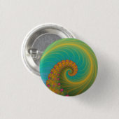 Vortex auf Mohnroh in Orange und Türkis Button (Vorne & Hinten)