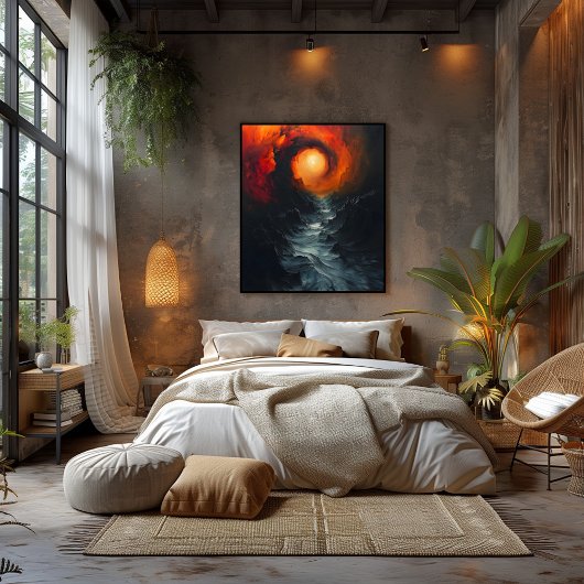 Vórtice Ardiente del Océano Furia de la Naturaleza Poster