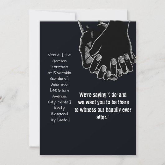 Vortragshandes für Versprechungen Victori Hochzeit Einladung (Vorderseite)