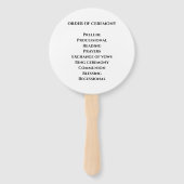 Vortrefflicher Zeitplan für die Hochzeitserklärung Fächer (Rückseite)