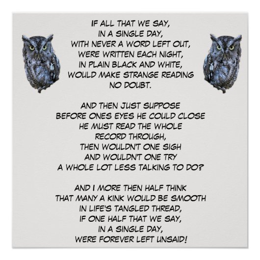 VORÜBER VERLASSEN UNSAID POSTER (Vorderseite)