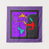 VORÜBERGEHENDE ROT- UND AQUA-BIRD-MUSTER WANDTEPPICH (Vorderseite (Horizontal))