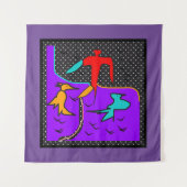 VORÜBERGEHENDE ROT- UND AQUA-BIRD-MUSTER WANDTEPPICH (Vorderseite)