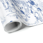 Vorurteil und Stolz Blue Toile Quotes Illustration Geschenkpapier (Rolleneckpunkt)