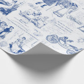 Vorurteil und Stolz Blue Toile Quotes Illustration Geschenkpapier (Ecke)