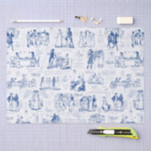 Vorurteil und Stolz Blue Toile Quotes Illustration Seidenpapier (Handwerk)