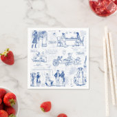 Vorurteil und Stolz Blue Toile Quotes Illustration Serviette (Beispiel)