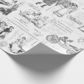 Vorurteil und Stolz Gray Toile Quotes Illustration Geschenkpapier (Ecke)