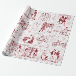 Vorurteile für Red Toile Zitate Illustration Geschenkpapier