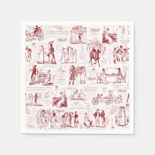 Vorurteile für Red Toile Zitate Illustration Serviette (Vorderseite)
