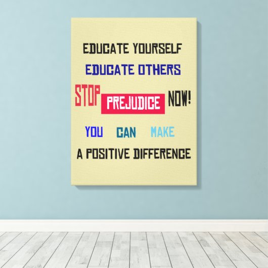 Vorurteile überwinden Canvas Leinwanddruck (Insitu (Holzboden))