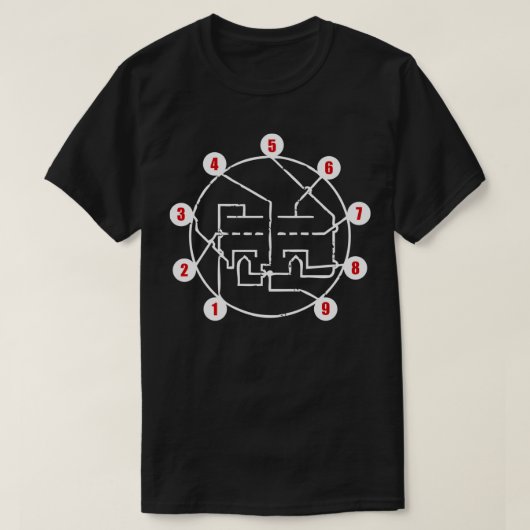 Vorverstärker für analoge Vacuum Tube Button Layou T-Shirt (Design vorne)