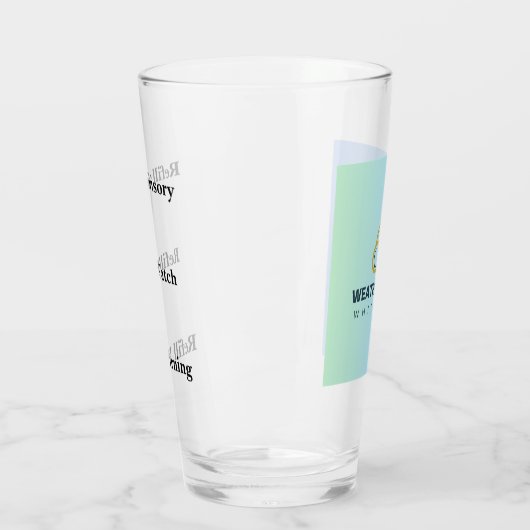 Vorwarnung des Glascups Glas (Links)