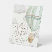 Vorwartekarten und Geschenke Babydusche Sockelschild (Vorderseite)