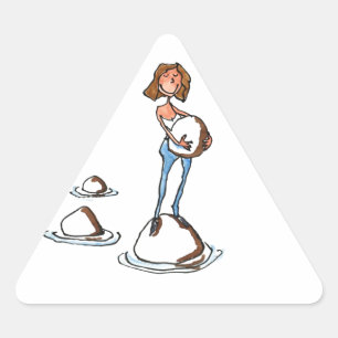 Vorwärts gehen dreieckiger aufkleber