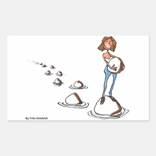 Vorwärts gehen rechteckiger aufkleber (Vorderseite)