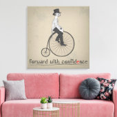 Vorwärts mit Zuversicht Vintage Fahrrad-Leinwand Leinwanddruck (Insitu (Wohnzimmer))