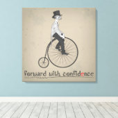Vorwärts mit Zuversicht Vintage Fahrrad-Leinwand Leinwanddruck (Insitu (Holzboden))