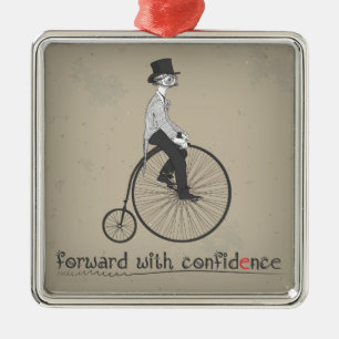 Vorwärts mit Zuversicht Vintage Fahrradschmuck Ornament Aus Metall