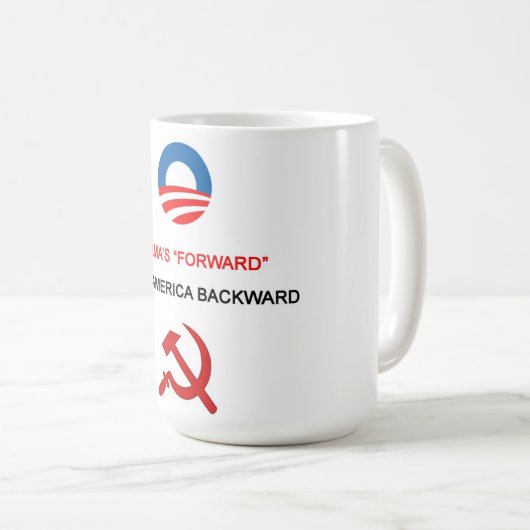 "Vorwärts" Obamas nimmt Tasse Amerikas rückwärts - (VorderseiteRechts)