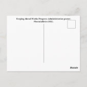 Vorwärts Works Progress Administration Postkarte (Rückseite)