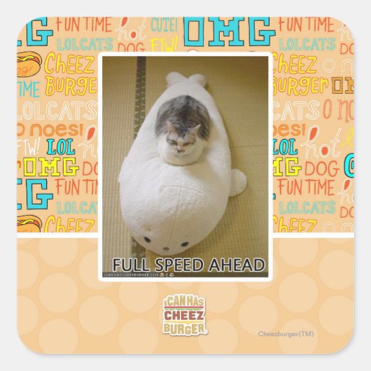 Vorwärtsfahrt mit voller Geschwindigkeit Quadratischer Aufkleber (Vorderseite)