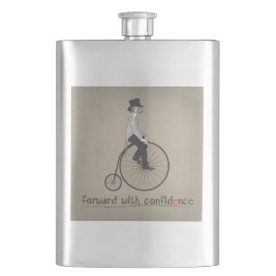 Vorwärtskommen mit Vintagem Fahrrad Flachmann