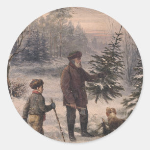 Vorweihnacht F Kruger Weihnachten Runder Aufkleber