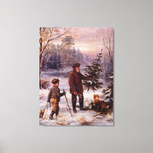 Vorweihnacht Franz Krüger Weihnachtsbaumschnee Leinwanddruck