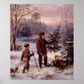 Vorweihnacht Franz Krüger Weihnachtsbaumschnee Poster (Vorne)