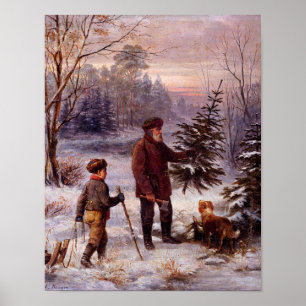 Vorweihnacht Franz Krüger Weihnachtsbaumschnee Poster