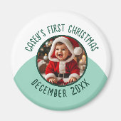 Vorweihnachtsbaby-Foto Name hinzufügen Magnet (Vorne)