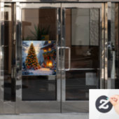 Vorweihnachtsfenster Fensteraufkleber (Büro Tür)
