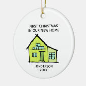 Vorweihnachtsname in unserer neuen Zuhause Keramik Ornament (Links)